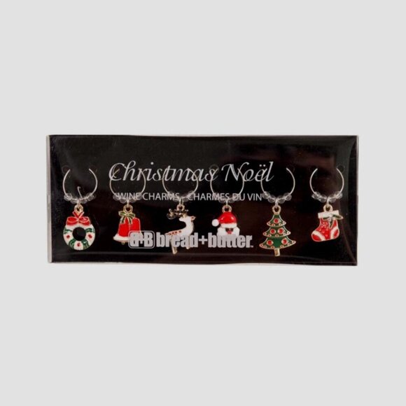 2 Sets of 6 Christmas Holiday Wine Glass Charms Markers - Picture 1 of 2